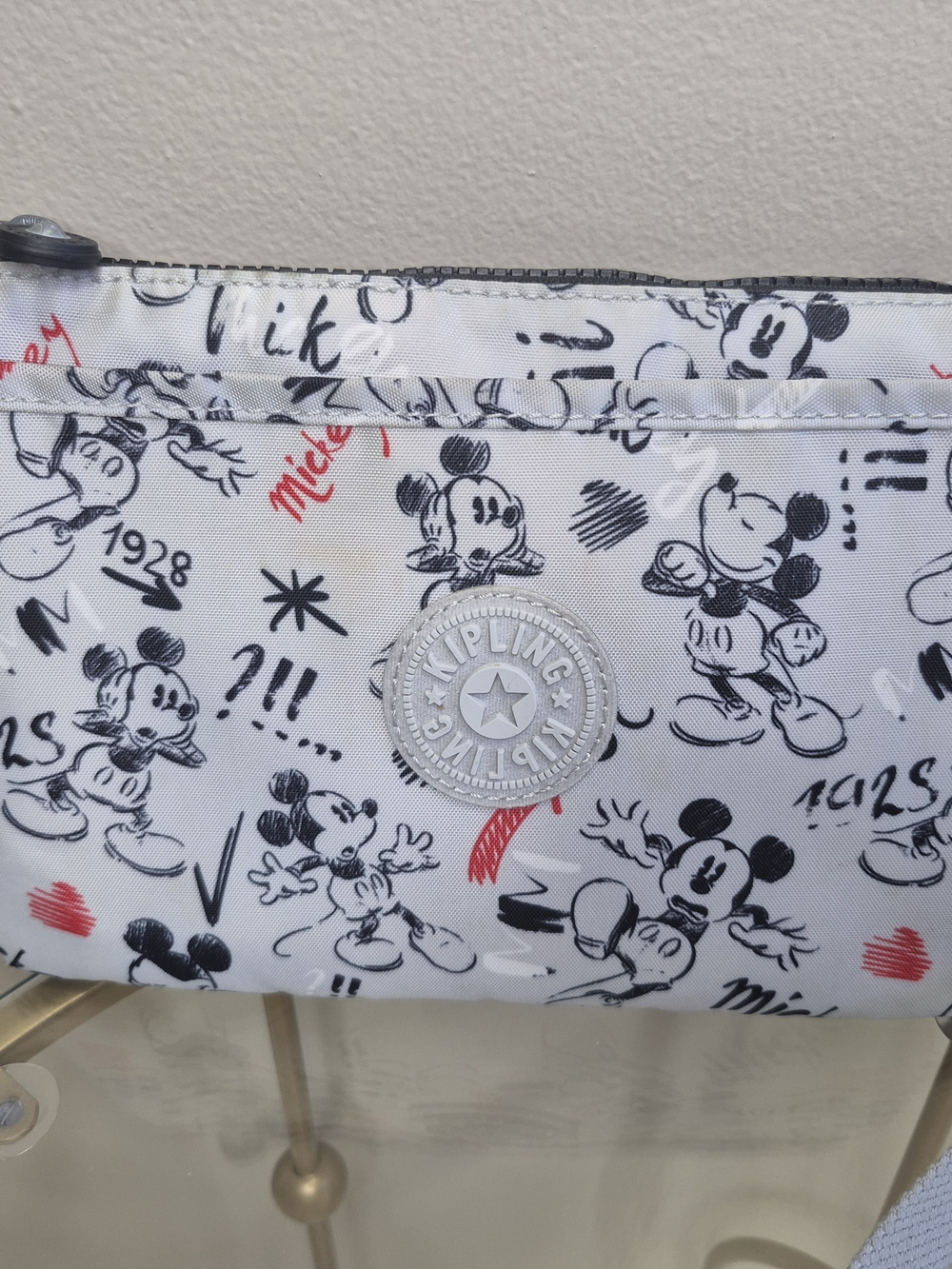 Kipling White Mickey Print Crossbody Bag